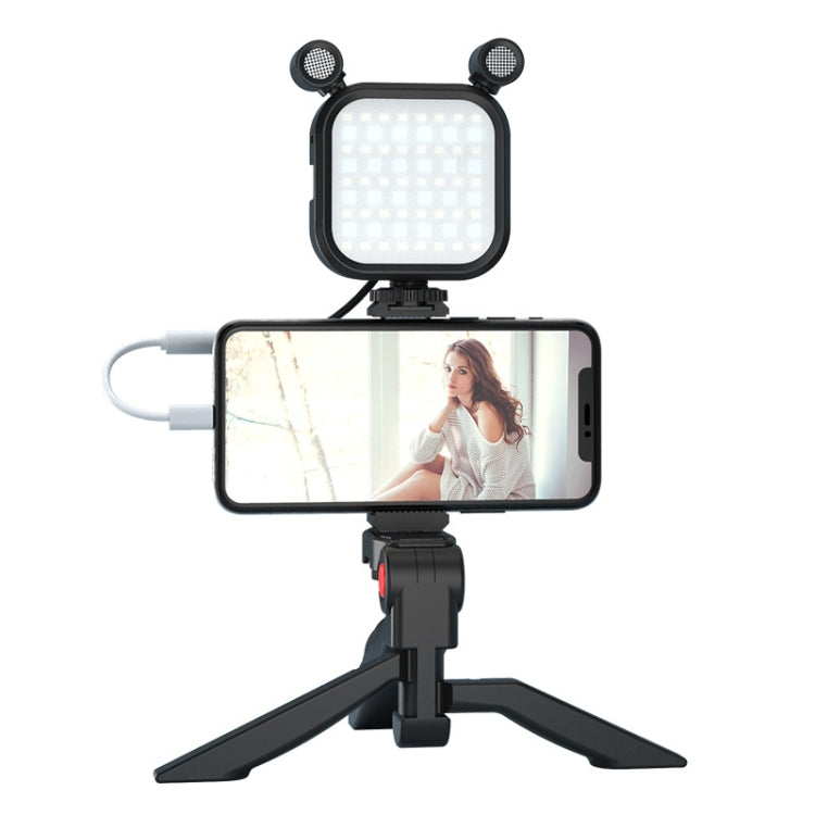 KIT-11LM Tripod Fill Light With Microphone Vlogging Kit For Live Phone Recording(Black) - Stand by PMC TechLife | Online Shopping South Africa | PMC TechLife | Buy Now Pay Later Mobicred