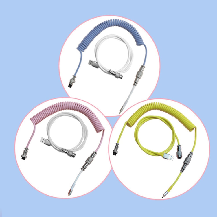 Ajazz AL60 USB To Type-C/USB-C Keyboard Extension Line Single Hole Connector, Cable Length: 2.3m(Sky Blue) - free shipping - PMC Jewellery - Order now!