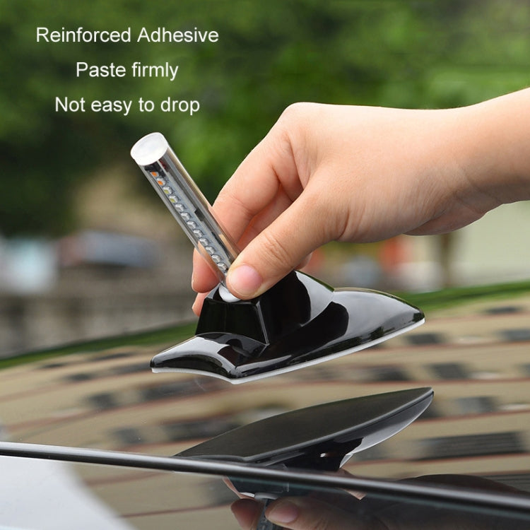 Car Solar Shark Fin With Antenna LED Warning Light, Specification: Black - Warning Lights by PMC TechLife | Online Shopping South Africa | PMC TechLife | Buy Now Pay Later Mobicred