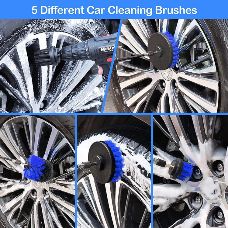 22pcs/set WRS-CS29 Car Wash Cleaning Brush Set Car Interior Crevice Cleaning Electric Drill Brush - Car washing supplies by PMC TechLife | Online Shopping South Africa | PMC TechLife