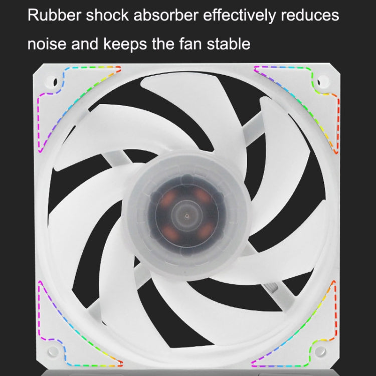 MF12025 5V ARGB 12cm Water Cold Radiator Large Air Volume Chassis Fan(Black) - Fan Cooling by PMC Jewellery | Online Shopping South Africa | PMC Jewellery | Buy Now Pay Later Mobicred