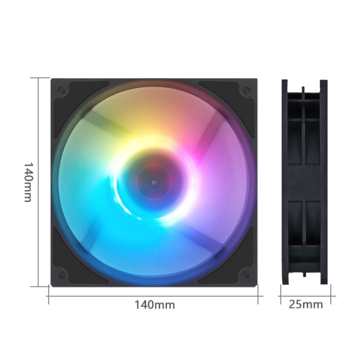 MF14025 5V ARGB 14cm Magnetic Evitation Dynamic Pressure Bearing Row Chassis Fan(Black) - free shipping - PMC Jewellery - Order now!