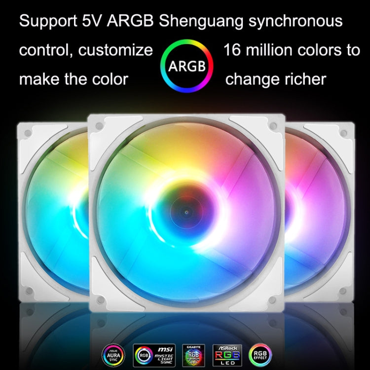 MF14025 5V ARGB 14cm Magnetic Evitation Dynamic Pressure Bearing Row Chassis Fan(Black) - free shipping - PMC Jewellery - Order now!