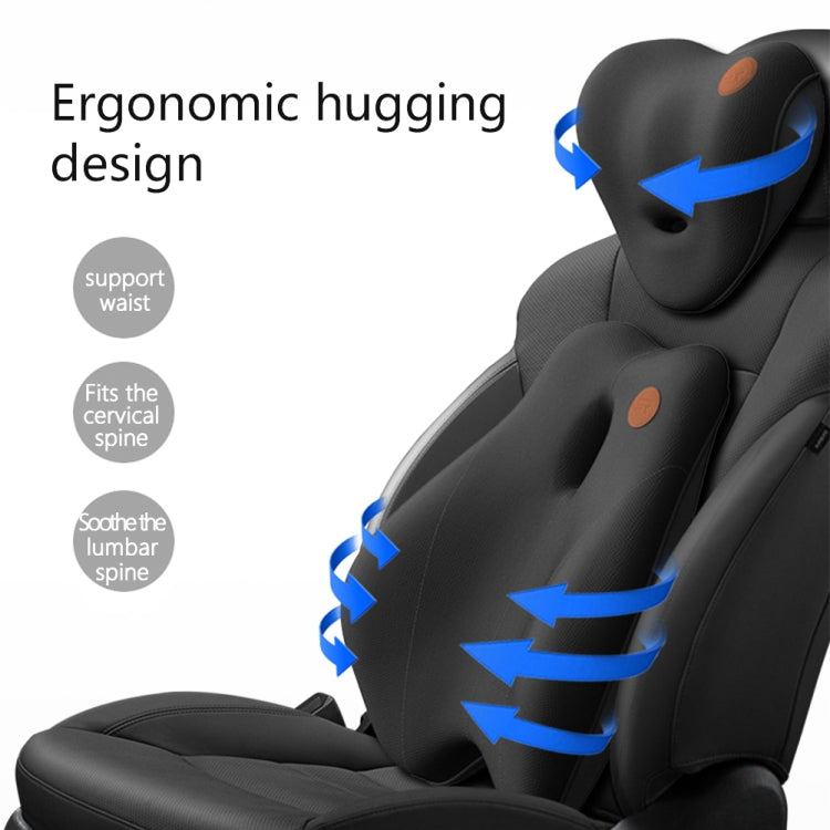 SR-21 Car Lumbar Cushion Headrest Seat Memory Foam Accessories, Style: Massage Lumbar Support (Gray) - Seat Accessories by PMC TechLife | Online Shopping South Africa | PMC TechLife | Buy Now Pay Later Mobicred