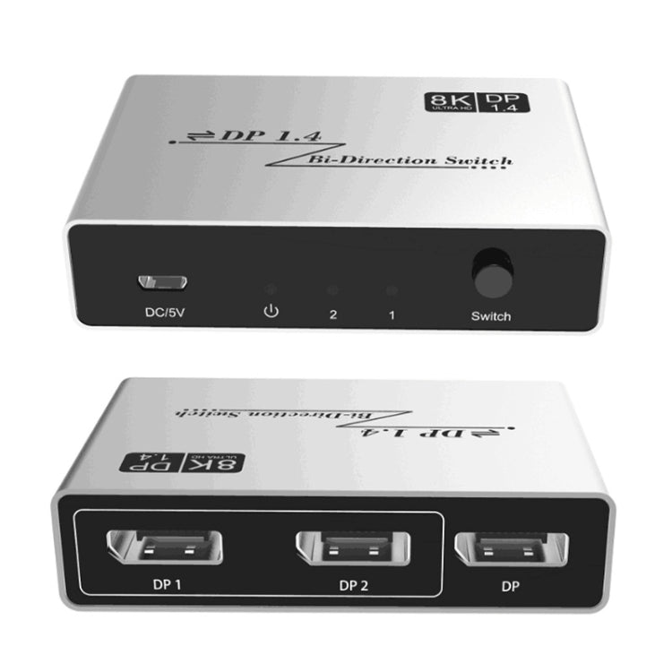 8K 60HZ 1.4V 2 In 1 Out DP Bidirectional Switcher(Grey) - free shipping - PMC Jewellery - Order now!