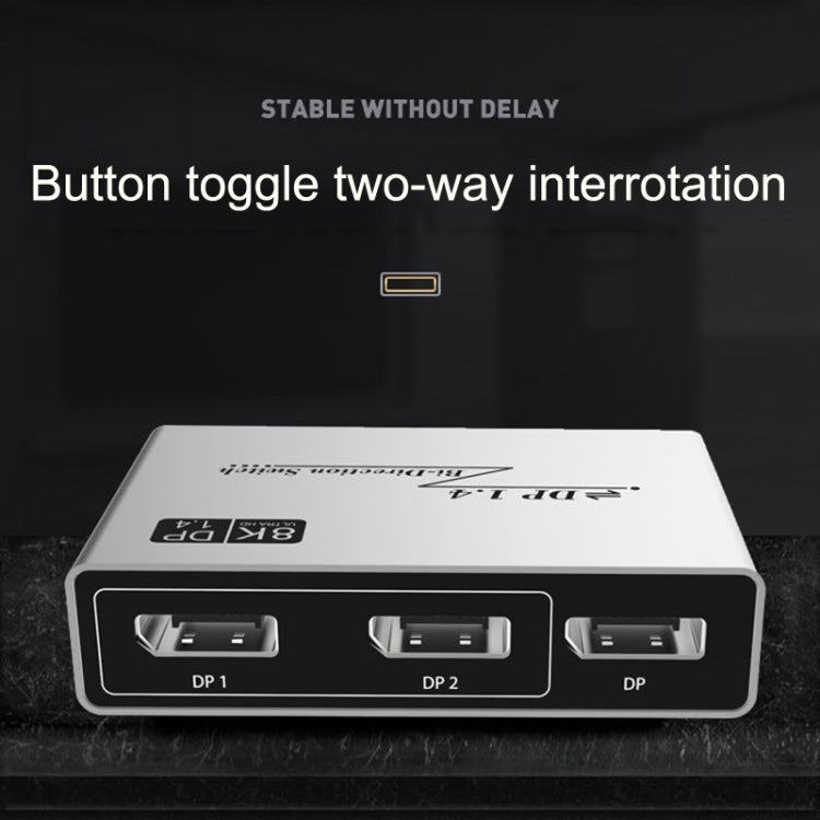 8K 60HZ 1.4V 2 In 1 Out DP Bidirectional Switcher(Grey) - free shipping - PMC Jewellery - Order now!