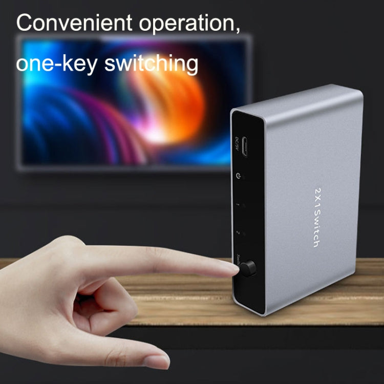 8K 60HZ 1.4V 2 In 1 Out DP Bidirectional Switcher(Grey) - free shipping - PMC Jewellery - Order now!