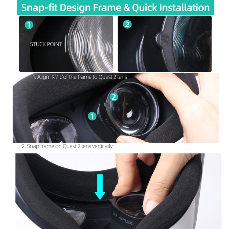 For Oculus Quest 2 Hifylux Q2-QF11 1pair Myopia Lens Frame Aspheric Resin VR Glasses Accessories(300 Degrees) - free shipping - PMC Jewellery - Order now!