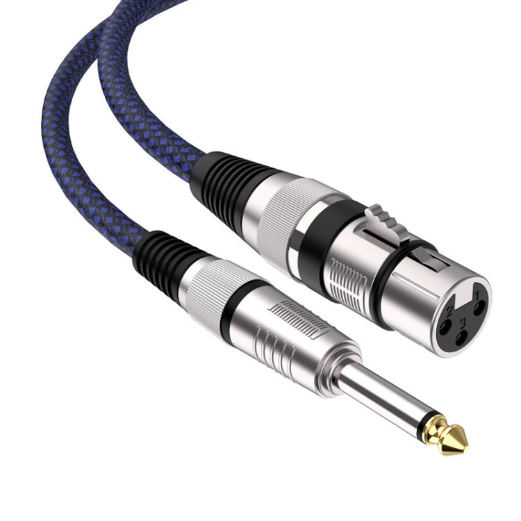 30m Blue and Black Net TRS 6.35mm Male To Caron Female Microphone XLR Balance Cable - Microphone Audio Cable & Connector by PMC TechLife | Online Shopping South Africa | PMC TechLife