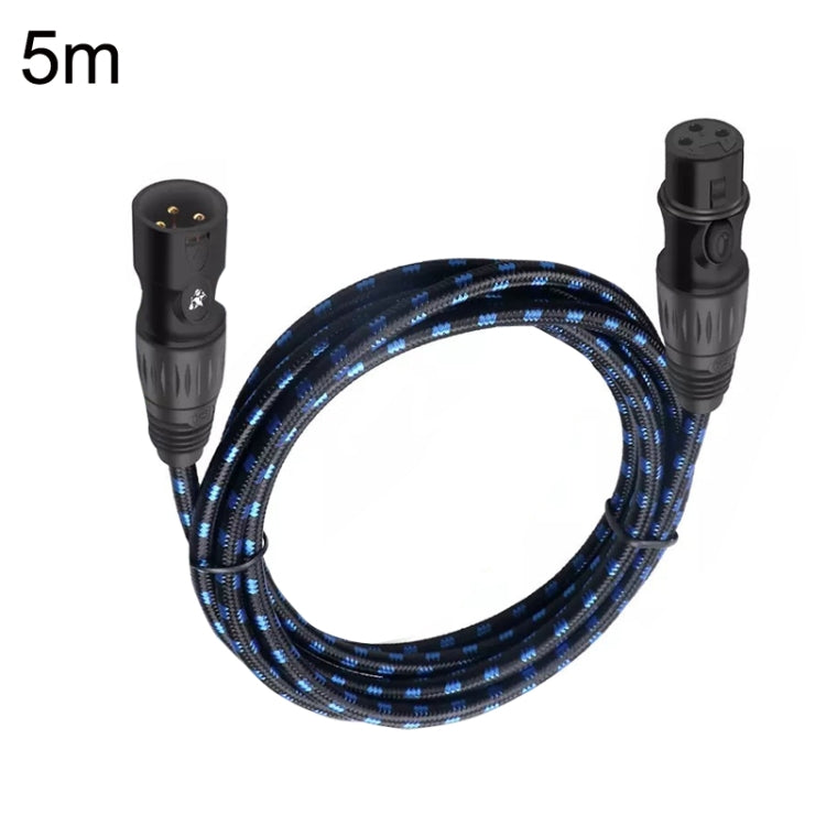 KN006 5m Male To Female Canon Line Audio Cable Microphone Power Amplifier XLR Cable(Black Blue) - Microphone Audio Cable & Connector by PMC TechLife | Online Shopping South Africa | PMC TechLife | Buy Now Pay Later Mobicred