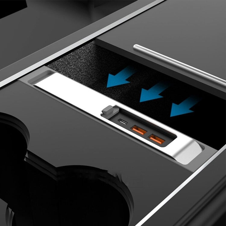 For Tesla Model 3/Y Car USB-C/Type-C+2 USB 3.0 Port Docking Station HUB(Silver) - DIY Modified Charger by PMC TechLife | Online Shopping South Africa | PMC TechLife | Buy Now Pay Later Mobicred