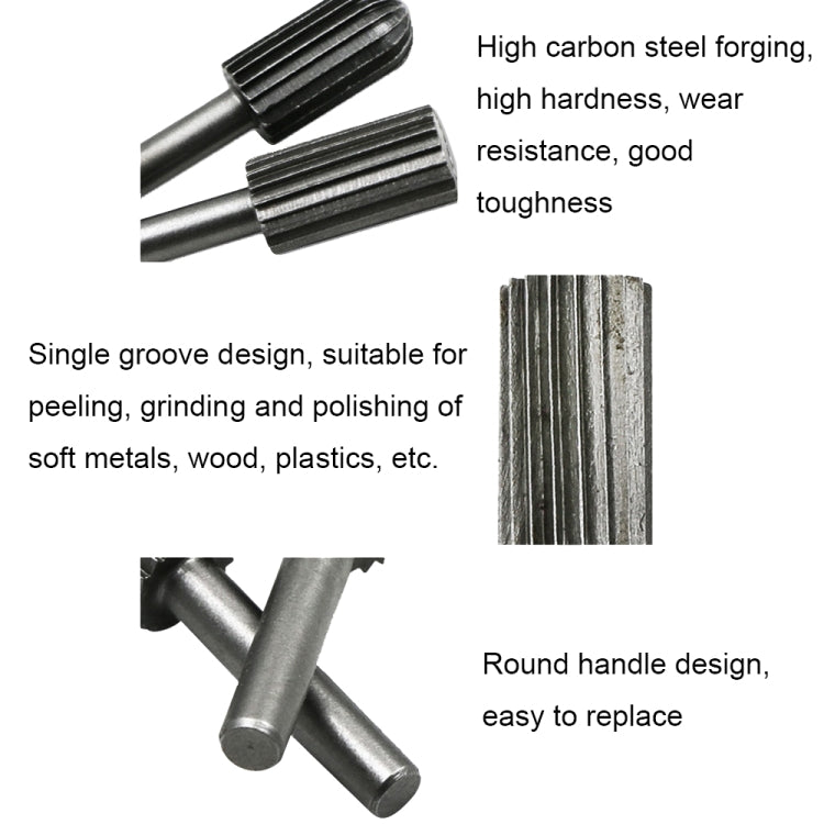 Hard High Carbon Steel Rotary Carving Knife Abrasive Processing Grinding Head Set(6pcs/set) - Burin &Cutting Knife by PMc TechLife | Online Shopping South Africa | PMc TechLife | Buy Now Pay Later Mobicred