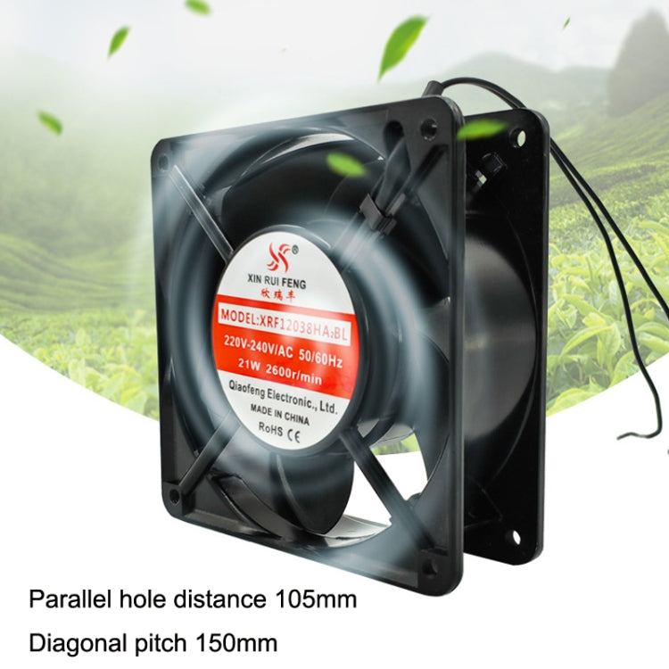 XIN RUI FENG XRX12038 380V Double Roller Cooling Fan 12cm Cabinet Power Distribution Cabinet Shaft - Fan Cooling by XIN RUI FENG | Online Shopping South Africa | PMC TechLife | Buy Now Pay Later Mobicred