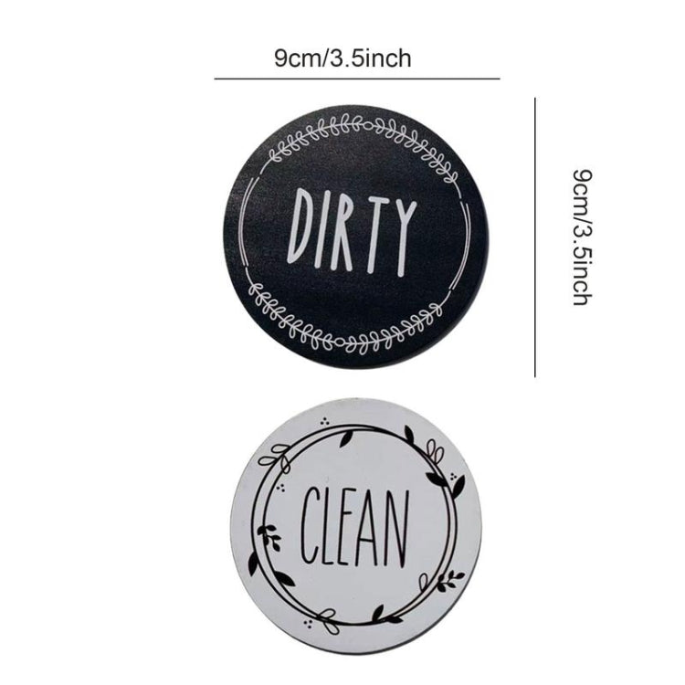 Dishwasher Round Magnet Clean Dirty Sign Double-Sided Dishwasher Magnet Cover(Black White) - Dish Washers & Accessories by PMc TechLife | Online Shopping South Africa | PMc TechLife | Buy Now Pay Later Mobicred