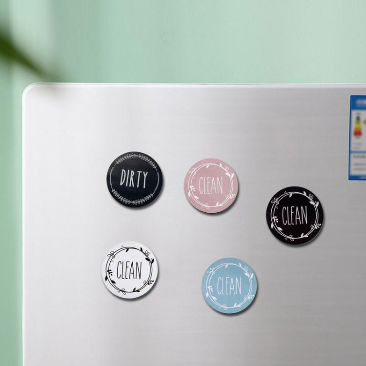 Dishwasher Round Magnet Clean Dirty Sign Double-Sided Dishwasher Magnet Cover(Black Blue) - Dish Washers & Accessories by PMC TechLife | Online Shopping South Africa | PMC TechLife