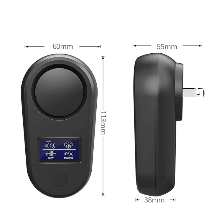 High Power Display Ultrasonic Mouse Repellent Mosquito Repellent Home Intelligent Insect Repellent EU Plug(Black) - free shipping - PMC TechLife - Order now!