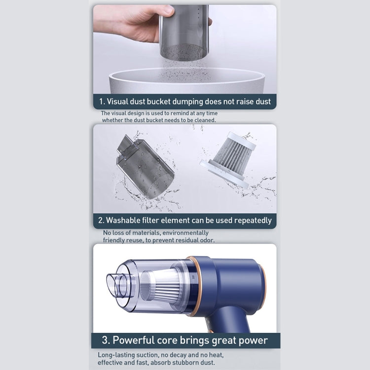 Small Wireless Charging Car Vacuum Cleaner Handheld High Power Vacuum Cleaner, Sort by color: 117C-White - Vacuum Cleaner by PMC TechLife | Online Shopping South Africa | PMC TechLife | Buy Now Pay Later Mobicred