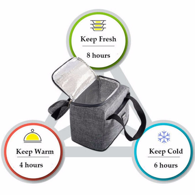 Portable Lunch Bag Thermal Insulated Lunch Box Tote Cooler Handbag 24  x 17 x 14cm(Gray) - Lunch Bags by PMC TechLife | Online Shopping South Africa | PMC TechLife