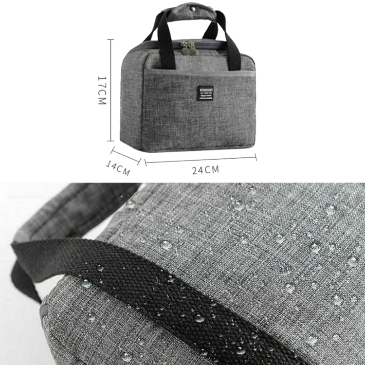 Portable Lunch Bag Thermal Insulated Lunch Box Tote Cooler Handbag 24  x 17 x 14cm(Gray) - Lunch Bags by PMC TechLife | Online Shopping South Africa | PMC TechLife