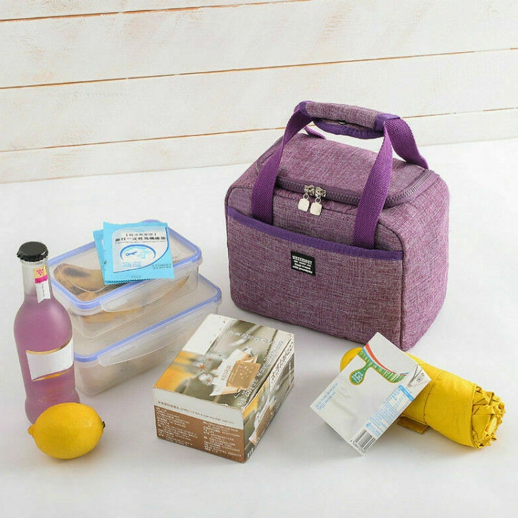 Portable Lunch Bag Thermal Insulated Lunch Box Tote Cooler Handbag 24  x 17 x 14cm(Gray) - Lunch Bags by PMC TechLife | Online Shopping South Africa | PMC TechLife