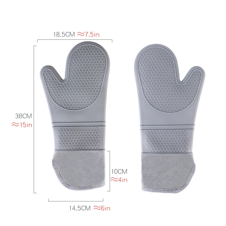 ZYA-426 Longer And Thicker Insulated Gloves Silicone Kitchen Baking Gloves(Black) - Insulation by PMC TechLife | Online Shopping South Africa | PMC TechLife | Buy Now Pay Later Mobicred