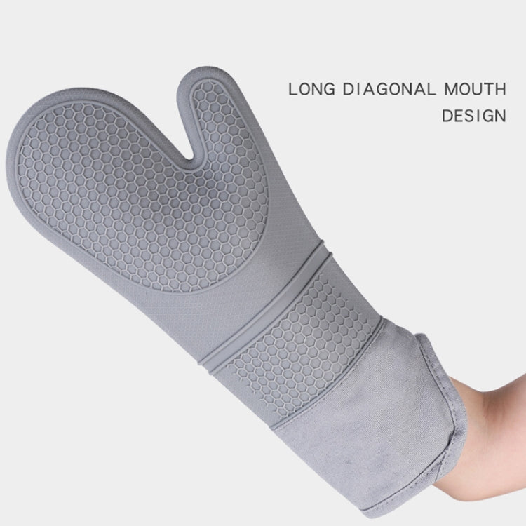 ZYA-426 Longer And Thicker Insulated Gloves Silicone Kitchen Baking Gloves(Black) - Insulation by PMC TechLife | Online Shopping South Africa | PMC TechLife | Buy Now Pay Later Mobicred
