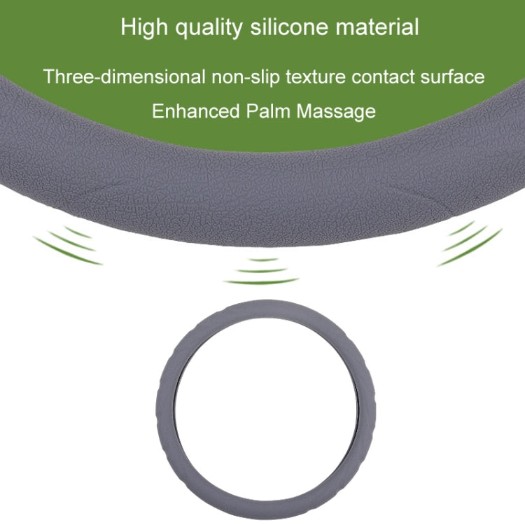 Silicone Non-slip Wear-resistant Steering Wheel Cover, Size: 37-42cm(Gray) - Steering Wheel Accessories by PMC TechLife | Online Shopping South Africa | PMC TechLife | Buy Now Pay Later Mobicred