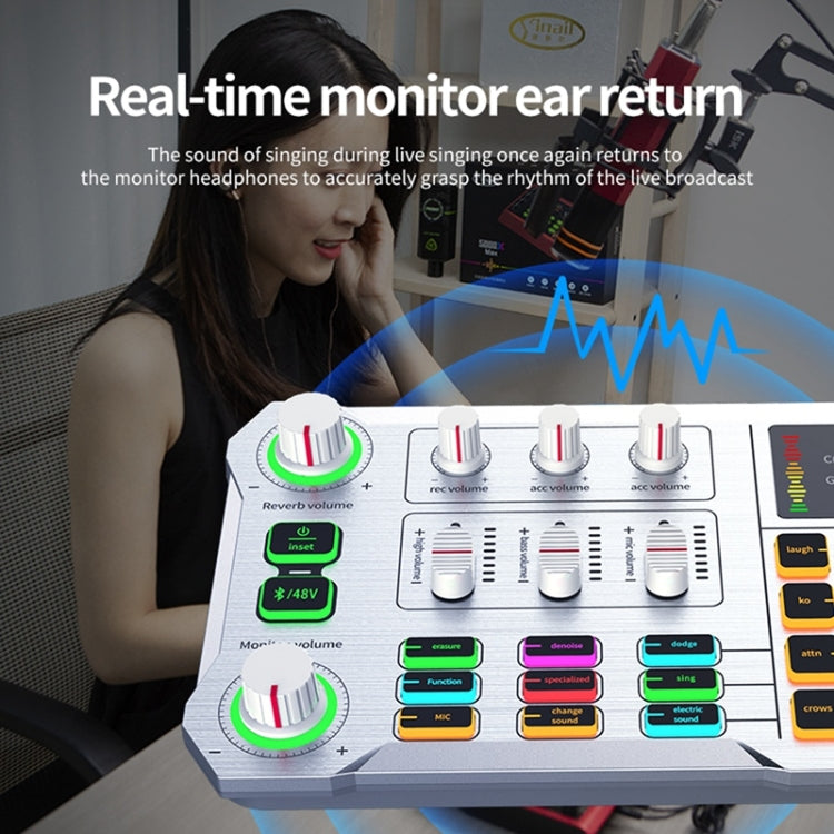 X10 Bluetooth Sound Card Studio Record With 48V XLR OTG Port Interface(White) - Live Sound Effects Processors by PMC TechLife | Online Shopping South Africa | PMC TechLife | Buy Now Pay Later Mobicred