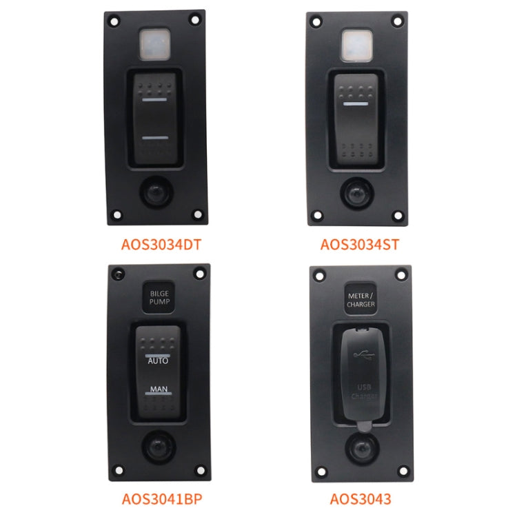 Marine Self-Locking Resetting Switch With Overload Protection Indicator Light Square 5V 3.4A Car Charging Panel - Marine Accessories & Parts by PMC TechLife | Online Shopping South Africa | PMC TechLife | Buy Now Pay Later Mobicred