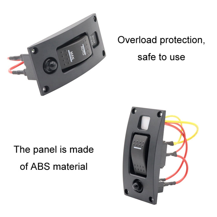 Marine Self-Locking Resetting Switch With Overload Protection Indicator Light ON-OFF-ON 3 Switch (Printed) - Marine Accessories & Parts by PMC TechLife | Online Shopping South Africa | PMC TechLife | Buy Now Pay Later Mobicred