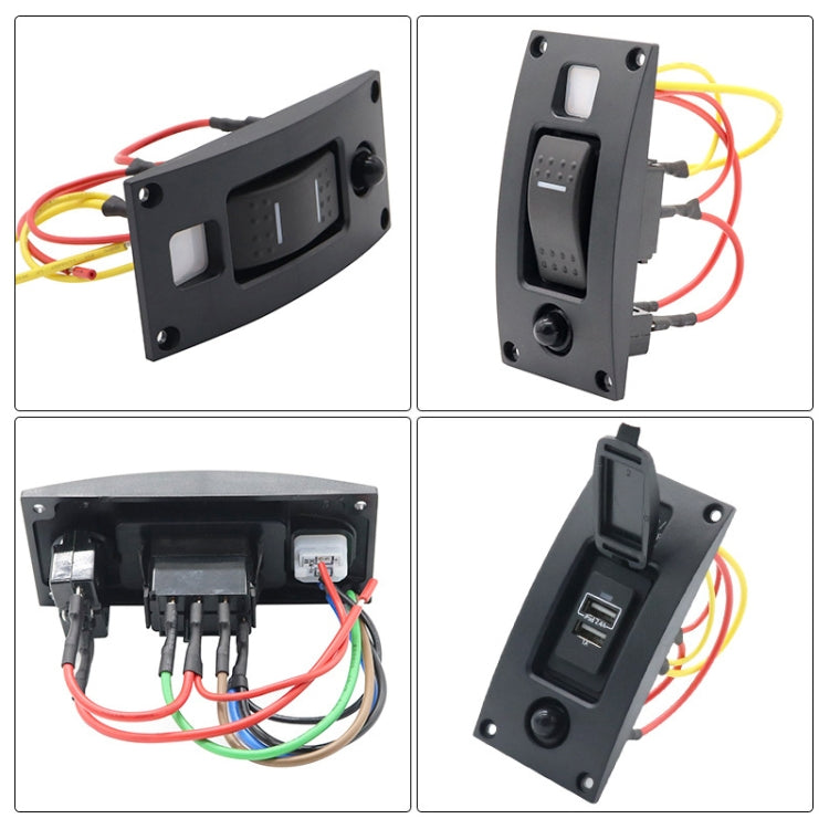 Marine Self-Locking Resetting Switch With Overload Protection Indicator Light ON-OFF-ON 3 Switch (Printed) - Marine Accessories & Parts by PMC TechLife | Online Shopping South Africa | PMC TechLife | Buy Now Pay Later Mobicred