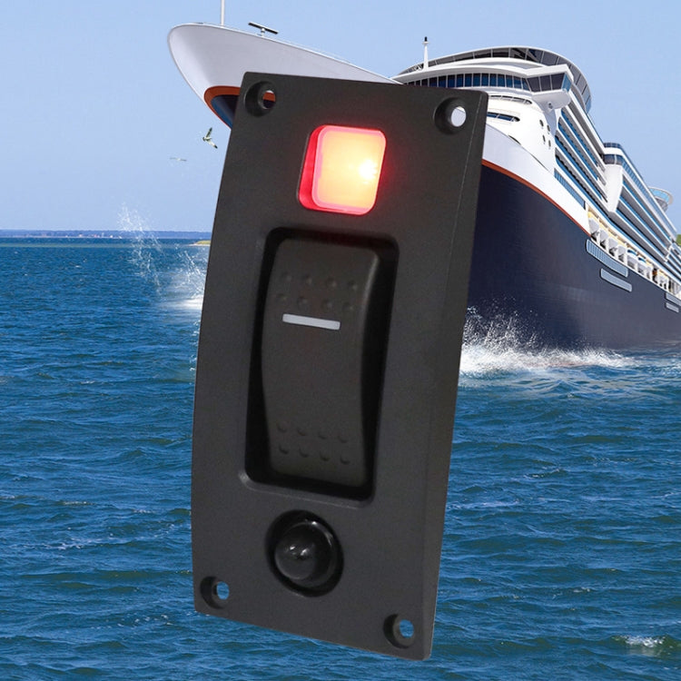 Marine Self-Locking Resetting Switch With Overload Protection Indicator Light ON-OFF-ON 3 Switch (Printed) - Marine Accessories & Parts by PMC TechLife | Online Shopping South Africa | PMC TechLife | Buy Now Pay Later Mobicred