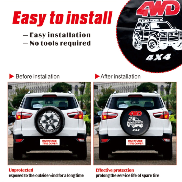 14 inch PVC Faux Leather Spare Wheel Cover Rear Tire Protector - Window Foils & Solar Protection by PMC TechLife | Online Shopping South Africa | PMC TechLife | Buy Now Pay Later Mobicred