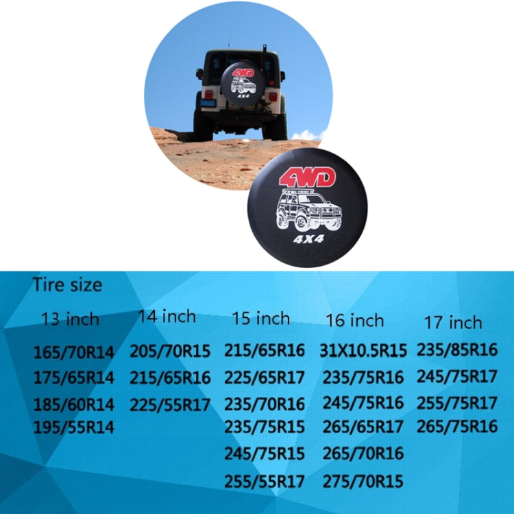 14 inch PVC Faux Leather Spare Wheel Cover Rear Tire Protector - Window Foils & Solar Protection by PMC TechLife | Online Shopping South Africa | PMC TechLife | Buy Now Pay Later Mobicred