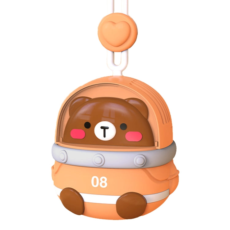 CS1327 Small USB Charging Cartoon Hanging Neck Fan Portable Leafless Silent Mini Fan(Bear) - Electric Fans by PMC TechLife | Online Shopping South Africa | PMC TechLife | Buy Now Pay Later Mobicred