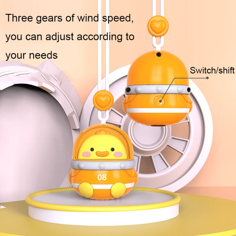 CS1327 Small USB Charging Cartoon Hanging Neck Fan Portable Leafless Silent Mini Fan(Duck) - Electric Fans by PMC TechLife | Online Shopping South Africa | PMC TechLife | Buy Now Pay Later Mobicred