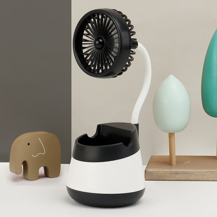 276A USB Charging Desktop Pen Holder Fan with Phone Holder Function Dormitory Portable Fan(Black) - Electric Fans by PMC TechLife | Online Shopping South Africa | PMC TechLife | Buy Now Pay Later Mobicred