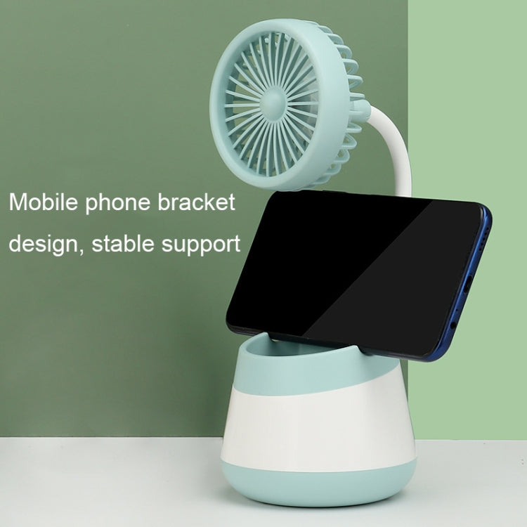 276A USB Charging Desktop Pen Holder Fan with Phone Holder Function Dormitory Portable Fan(Black) - Electric Fans by PMC TechLife | Online Shopping South Africa | PMC TechLife | Buy Now Pay Later Mobicred