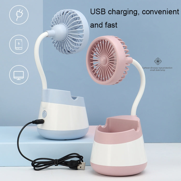 276A USB Charging Desktop Pen Holder Fan with Phone Holder Function Dormitory Portable Fan(Blue) - Electric Fans by PMC TechLife | Online Shopping South Africa | PMC TechLife | Buy Now Pay Later Mobicred