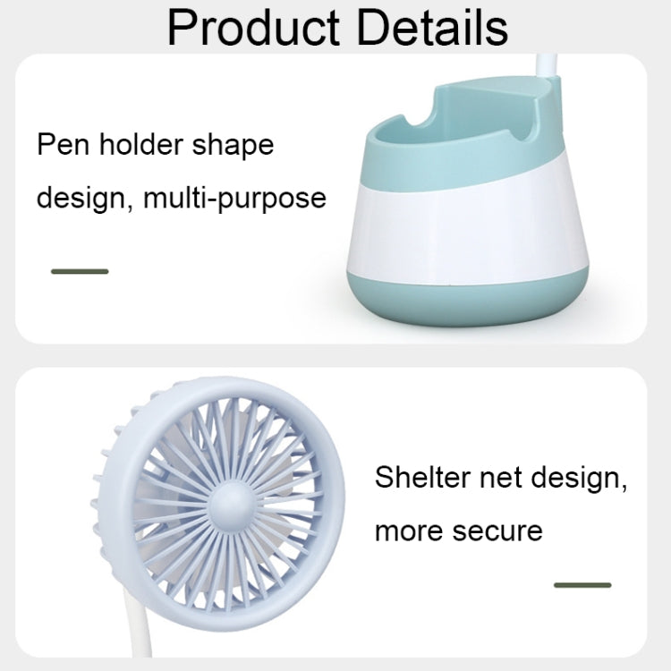 276A USB Charging Desktop Pen Holder Fan with Phone Holder Function Dormitory Portable Fan(Black) - Electric Fans by PMC TechLife | Online Shopping South Africa | PMC TechLife | Buy Now Pay Later Mobicred