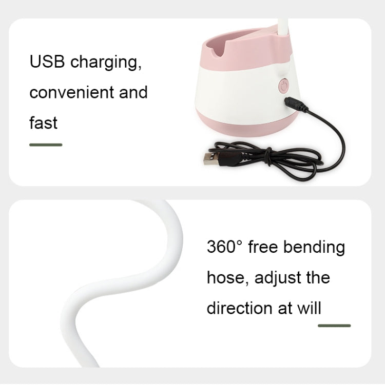 276A USB Charging Desktop Pen Holder Fan with Phone Holder Function Dormitory Portable Fan(Pink) - Electric Fans by PMC TechLife | Online Shopping South Africa | PMC TechLife | Buy Now Pay Later Mobicred
