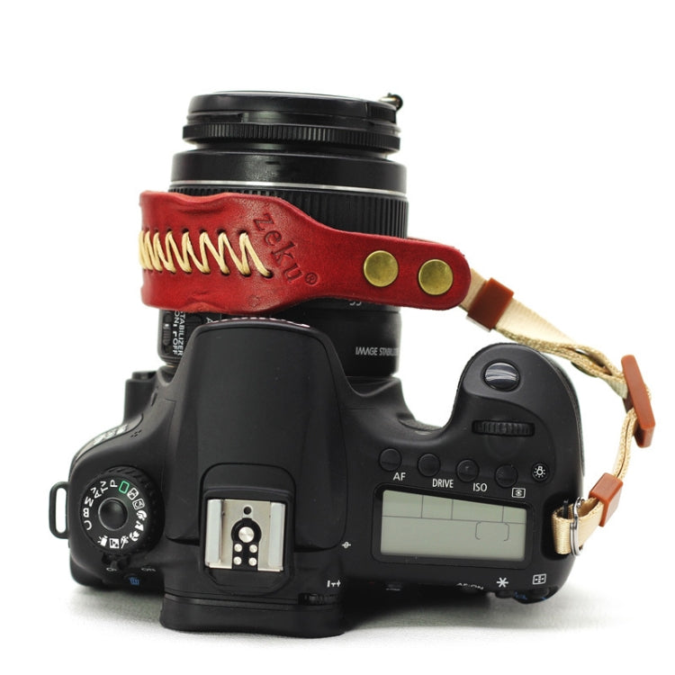 Zeku Retro Leather SLR Wristband Anti-drop Camera Wrist Strap without Camera(Red) - Camera Strap by PMC TechLife | Online Shopping South Africa | PMC TechLife | Buy Now Pay Later Mobicred