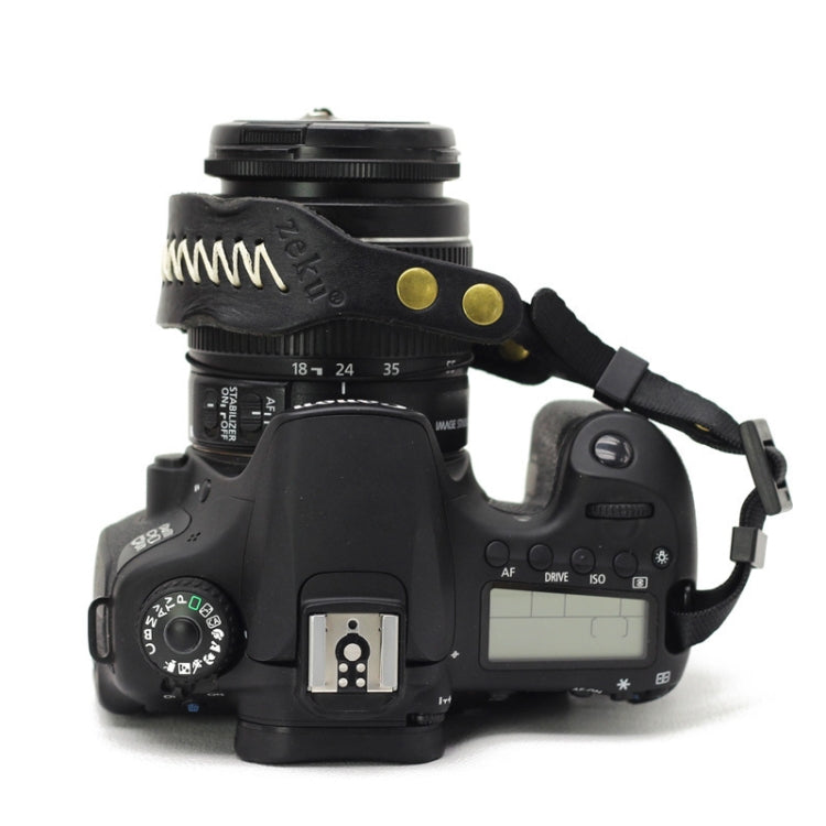 Zeku Retro Leather SLR Wristband Anti-drop Camera Wrist Strap without Camera(Black) - Camera Strap by PMC TechLife | Online Shopping South Africa | PMC TechLife | Buy Now Pay Later Mobicred