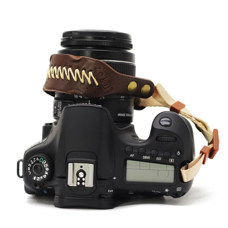 Zeku Retro Leather SLR Wristband Anti-drop Camera Wrist Strap without Camera(Coffee) - Camera Strap by PMC TechLife | Online Shopping South Africa | PMC TechLife | Buy Now Pay Later Mobicred