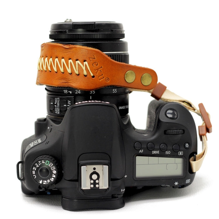 Zeku Retro Leather SLR Wristband Anti-drop Camera Wrist Strap without Camera(Brown) - Camera Strap by PMC TechLife | Online Shopping South Africa | PMC TechLife | Buy Now Pay Later Mobicred