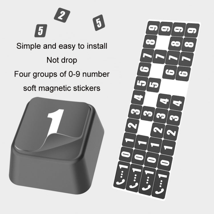 Aluminum Alloy Temporary Parking Number Plate Interior Decoration(Silver Black) - free shipping - PMC TechLife - Order now!