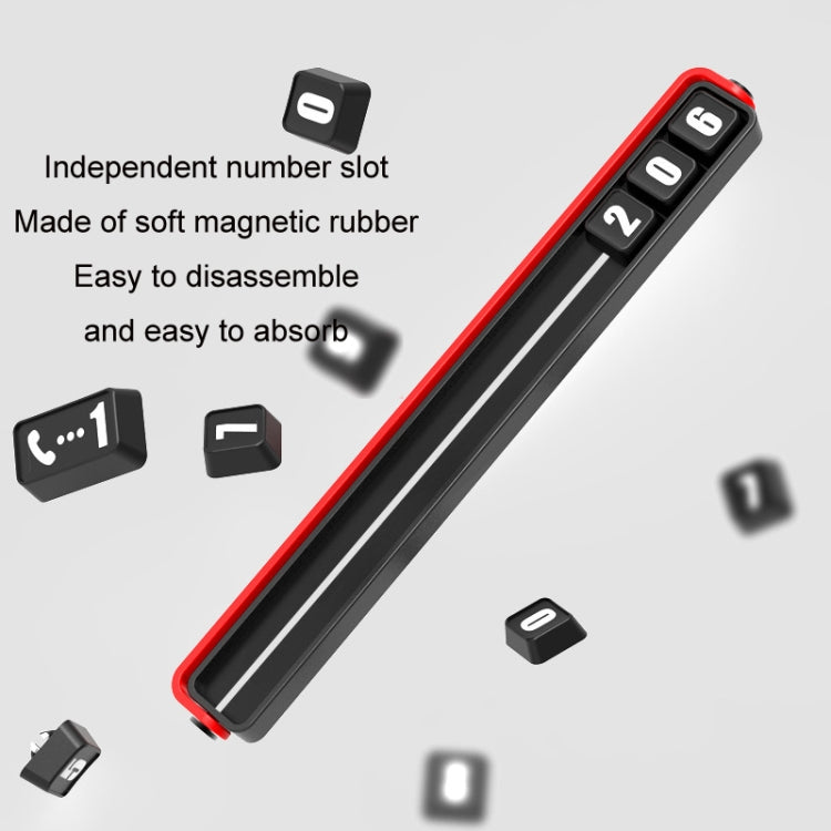 Aluminum Alloy Temporary Parking Number Plate Interior Decoration(Black Red) - free shipping - PMC TechLife - Order now!