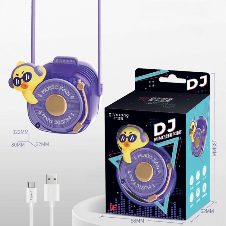 GL120-123 Hanging Neck Fan Summer Handheld USB Portable Mini Fan(Purple) - Electric Fans by PMC TechLife | Online Shopping South Africa | PMC TechLife | Buy Now Pay Later Mobicred