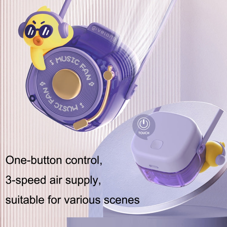 GL120-123 Hanging Neck Fan Summer Handheld USB Portable Mini Fan(Blue) - Electric Fans by PMC TechLife | Online Shopping South Africa | PMC TechLife | Buy Now Pay Later Mobicred