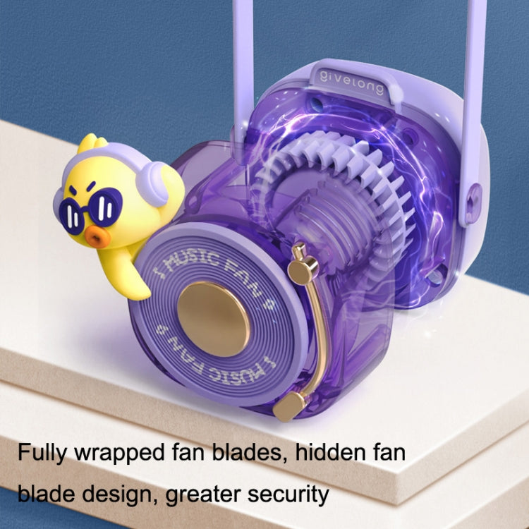 GL120-123 Hanging Neck Fan Summer Handheld USB Portable Mini Fan(Purple) - Electric Fans by PMC TechLife | Online Shopping South Africa | PMC TechLife | Buy Now Pay Later Mobicred